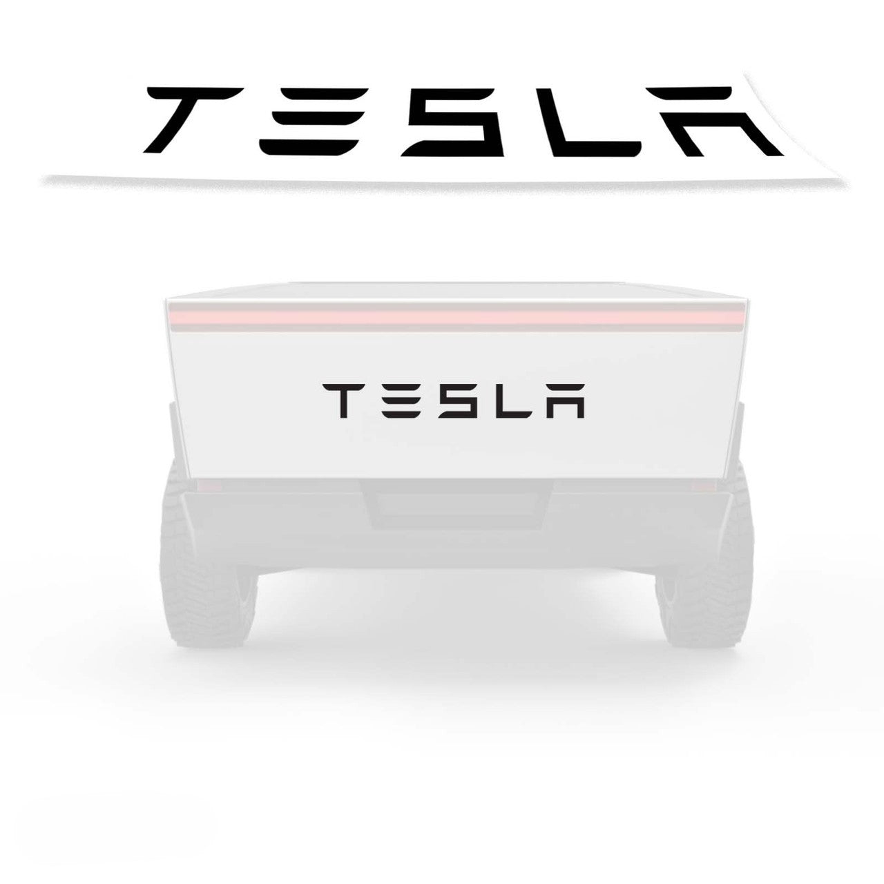 tesla cyber truck tesla tail gate graphic